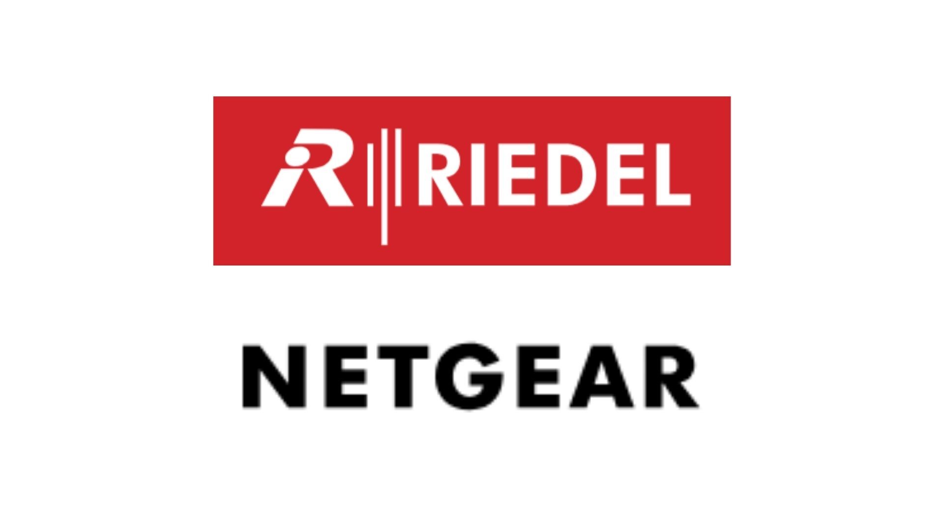 riedel and netgear logos