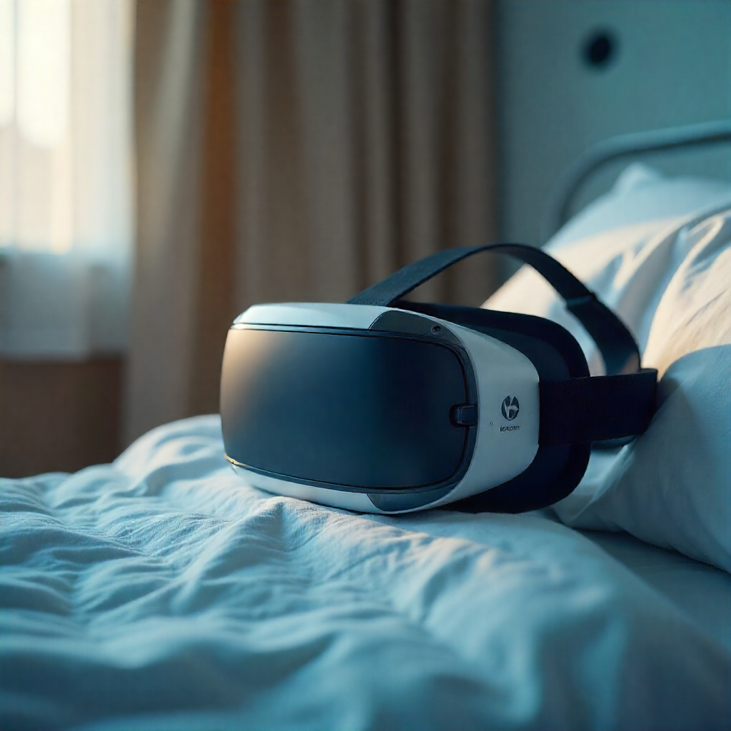 vr headset on a hospital bed